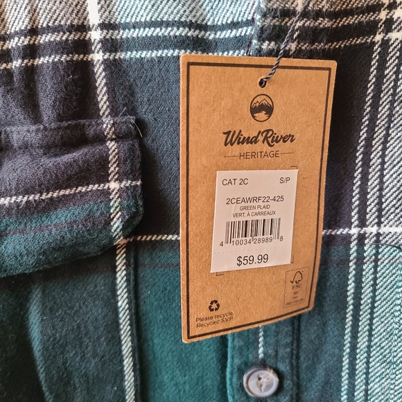 Plaid Flannel Shirt Wind River Small - Picture 5 of 5